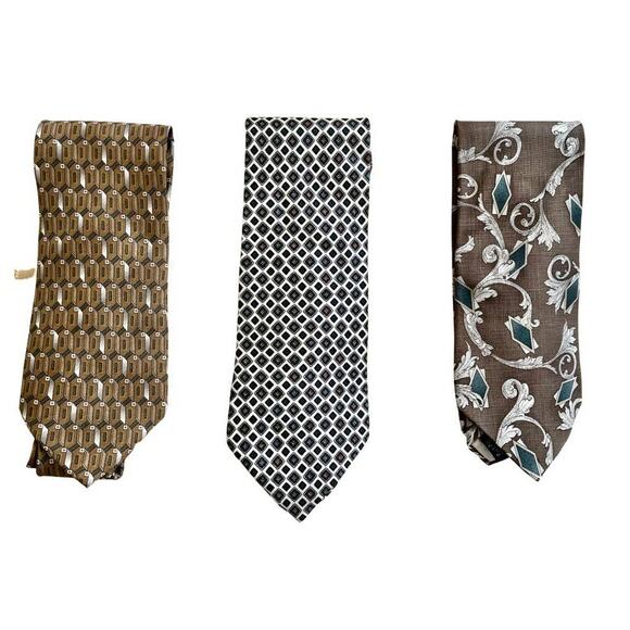 Vintage Stafford Silk Neckties Set of 3 Neutral - Picture 1 of 5